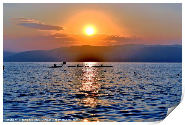 Relaxing Greek Sunset, Skiathos, Greece. Print by john hill