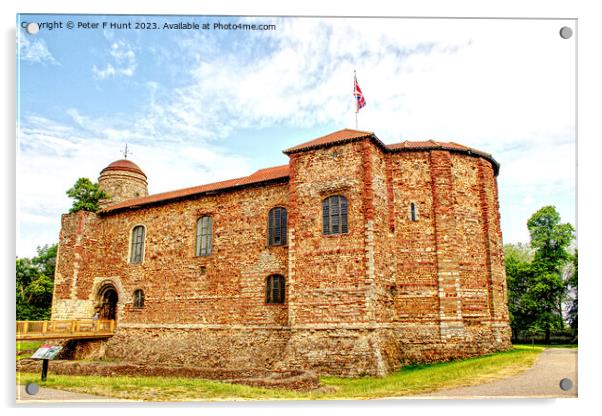 Colchester Castle Acrylic by Peter F Hunt
