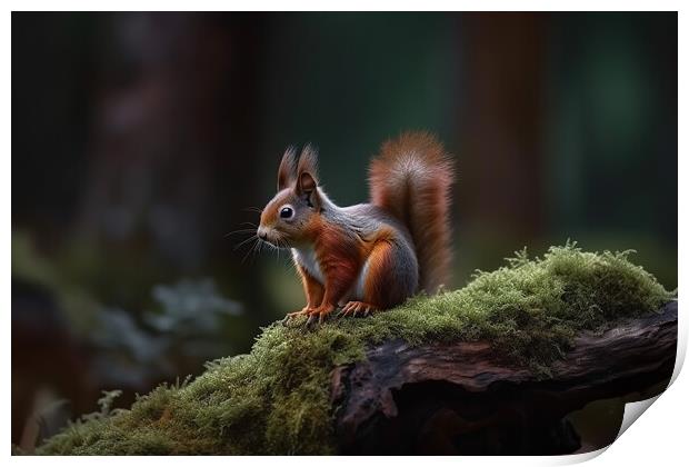 The Red Squirrel (Sciurus vulgaris)   Print by Picture Wizard