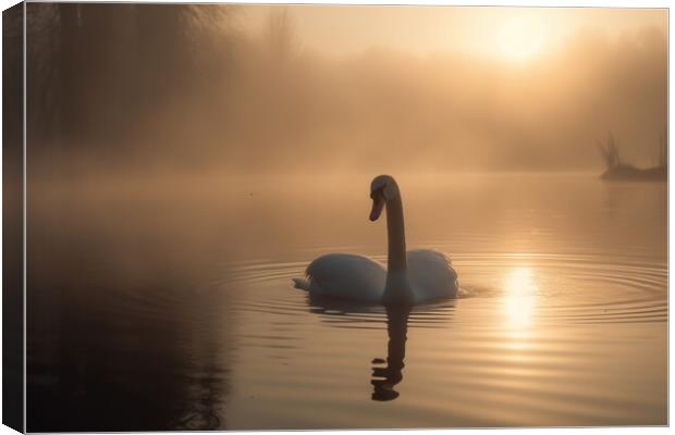 Golden Swan  Canvas Print by Picture Wizard
