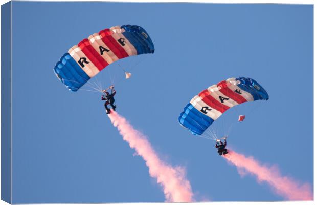 Sky RAF Falcons Parachute Display Team Canvas Print by J Biggadike