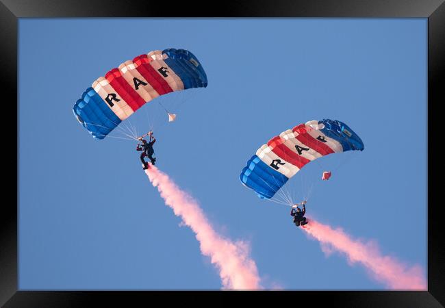 Sky RAF Falcons Parachute Display Team Framed Print by J Biggadike