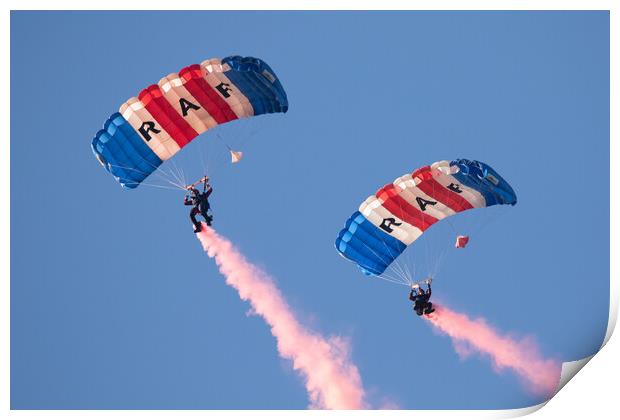 Sky RAF Falcons Parachute Display Team Print by J Biggadike