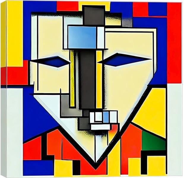Cubist style portrait of a human face. Canvas Print by Luigi Petro