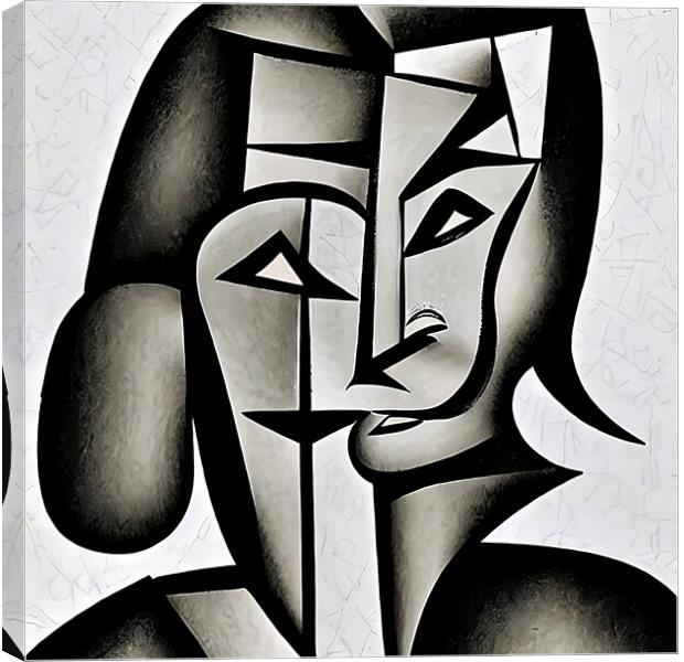 Cubist style portrait of a human face. Canvas Print by Luigi Petro