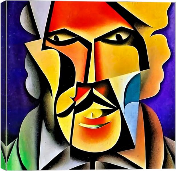 Cubist style portrait of a man  Canvas Print by Luigi Petro