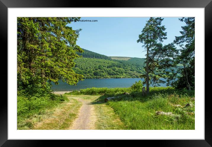 Part of the Talybont Reservoir in the Brecon Beacons Framed Mounted Print by Nick Jenkins