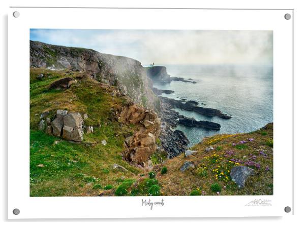 Misty coast. Stoer Head Lighthouse. Acrylic by JC studios LRPS ARPS