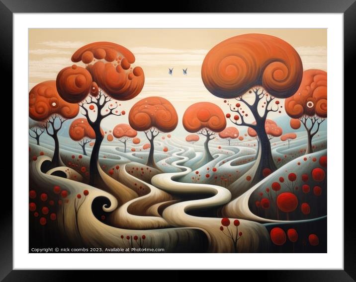 Flowing Autumn Landscape Framed Mounted Print by nick coombs