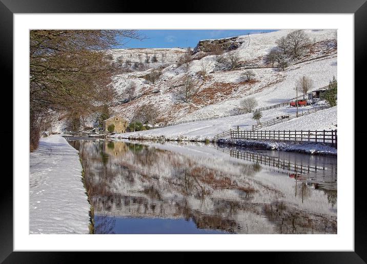 Winter reflections at Summit. Framed Mounted Print by David Birchall