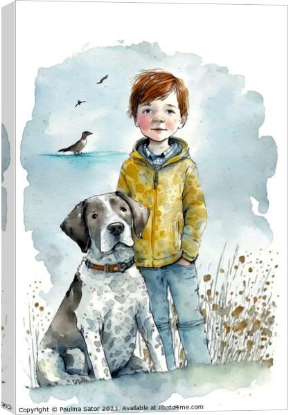 Boy's best friend Canvas Print by Paulina Sator