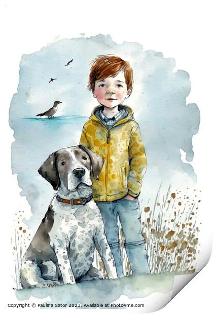 Boy's best friend Print by Paulina Sator