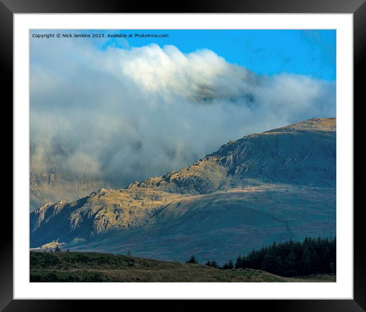 Towards Snowdon from Llyn y Dwyarchen  Snowdonia Framed Mounted Print by Nick Jenkins