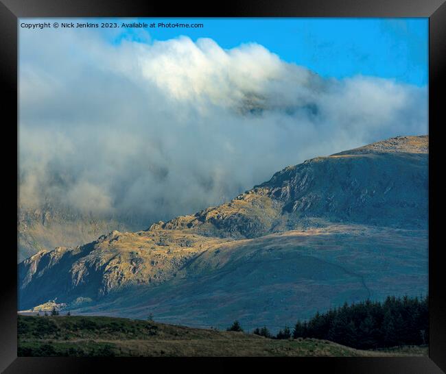 Towards Snowdon from Llyn y Dwyarchen  Snowdonia Framed Print by Nick Jenkins