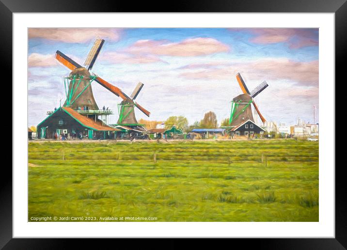 The charm of Zaanse Schans - CR2305-9130-OIL Framed Mounted Print by Jordi Carrio