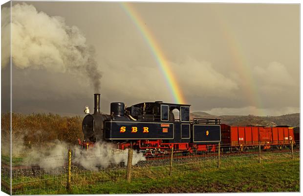 Steam and Double Rainbow Canvas Print by Richard Thomas