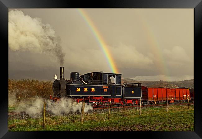 Steam and Double Rainbow Framed Print by Richard Thomas