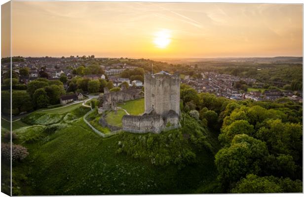 Conisbrough Castle Sunset Canvas Print by Apollo Aerial Photography