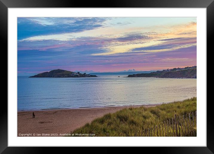 Burgh Island from Bantham beach. Framed Mounted Print by Ian Stone