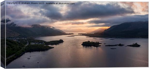 Loch Leven and Ballachulish sunset Canvas Print by Graham Moore