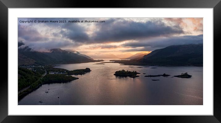 Loch Leven and Ballachulish sunset Framed Mounted Print by Graham Moore