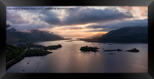 Loch Leven and Ballachulish sunset Framed Print by Graham Moore