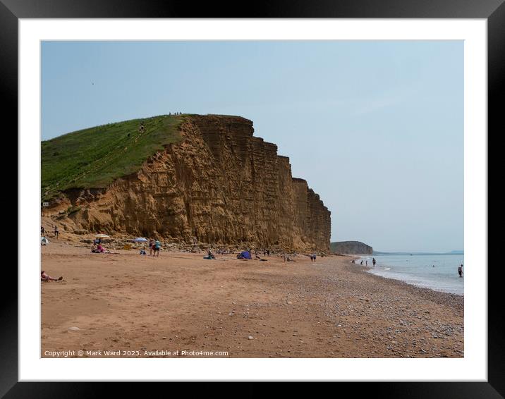West Bay Beach in Dorset. Framed Mounted Print by Mark Ward