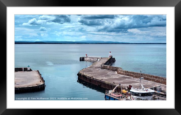  Burghead Harbour Entrance and Pier Framed Mounted Print by Tom McPherson