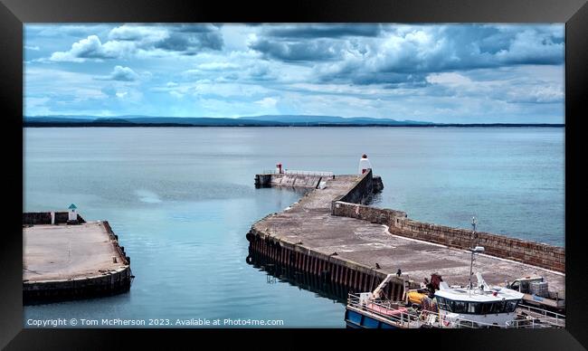  Burghead Harbour Entrance and Pier Framed Print by Tom McPherson