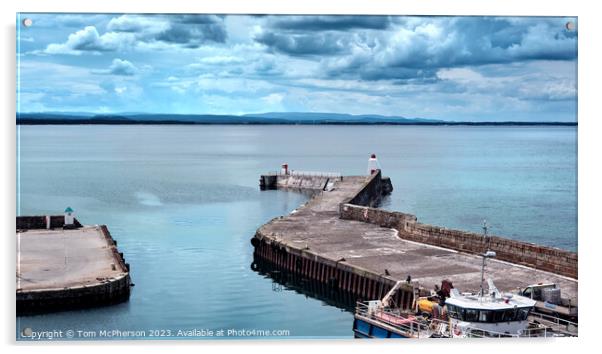  Burghead Harbour Entrance and Pier Acrylic by Tom McPherson