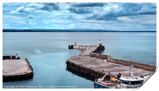  Burghead Harbour Entrance and Pier Print by Tom McPherson