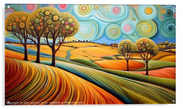 Rolling Golden Fields Acrylic by nick coombs