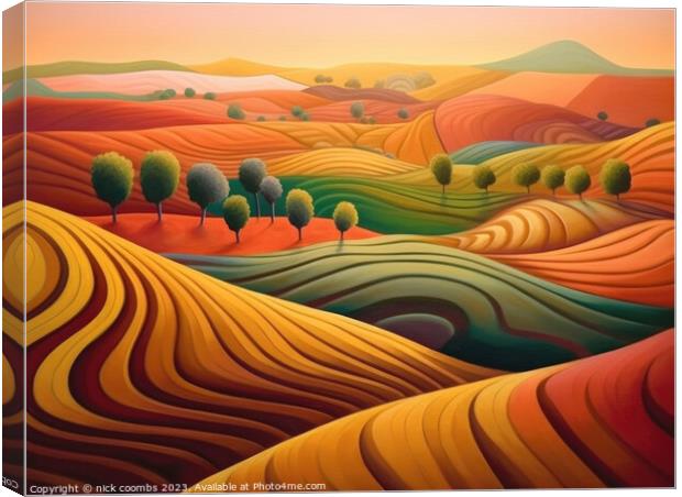 Futuristic Ploughed Fields Canvas Print by nick coombs