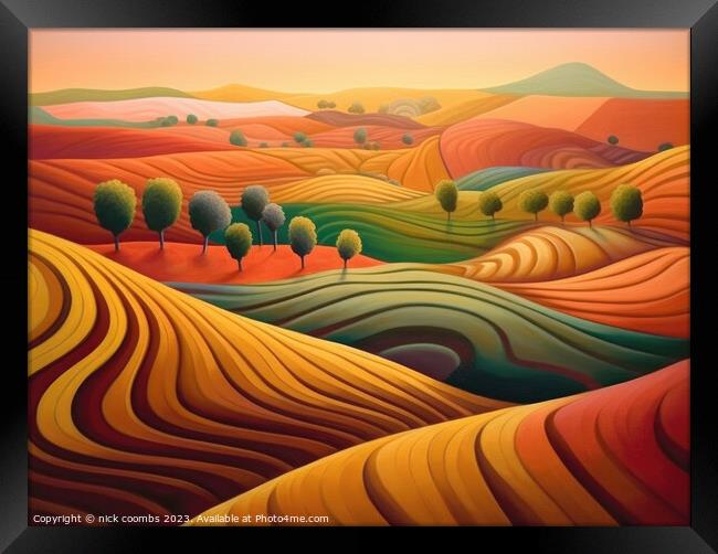 Futuristic Ploughed Fields Framed Print by nick coombs
