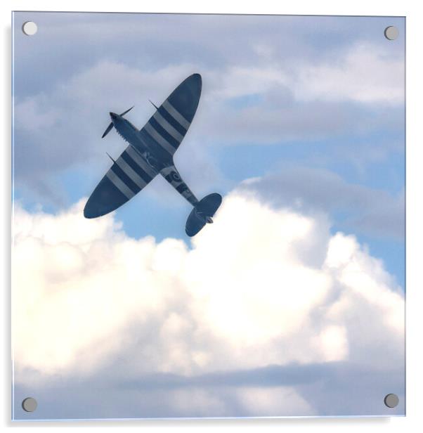 Spitfire in Flight 02 Acrylic by Glen Allen