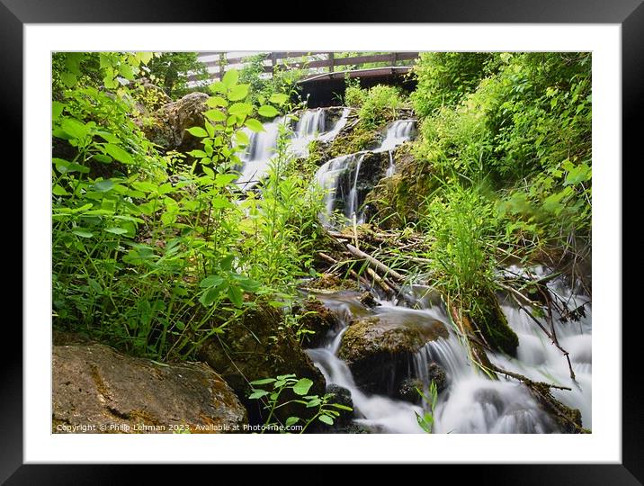 Gov-Dodge-Waterfall 10A Framed Mounted Print by Philip Lehman