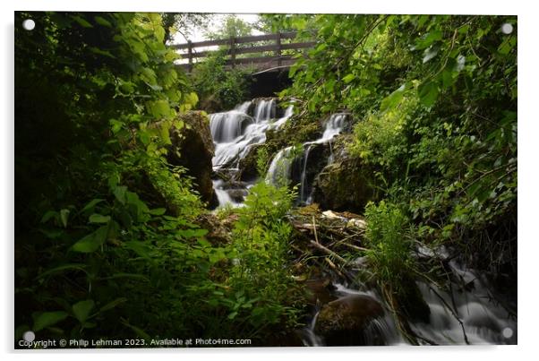 Gov-Dodge-Waterfall 16A Acrylic by Philip Lehman