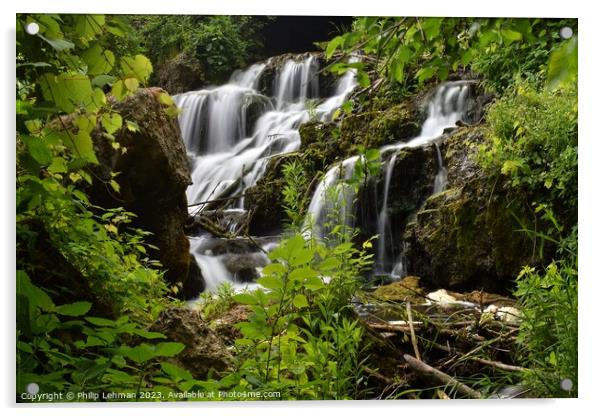 Gov-Dodge-Waterfall 18A Acrylic by Philip Lehman