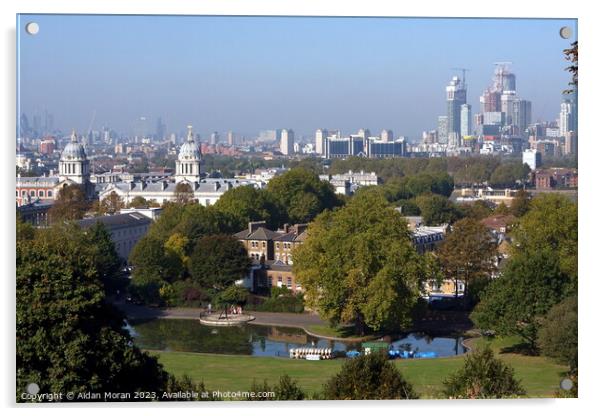 A View Of London From Greenwich Park  Acrylic by Aidan Moran