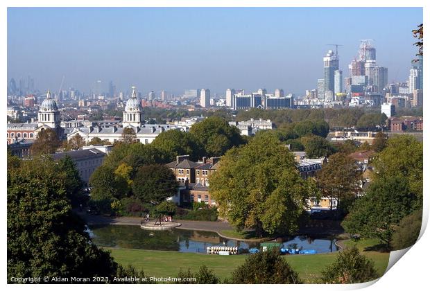 A View Of London From Greenwich Park  Print by Aidan Moran