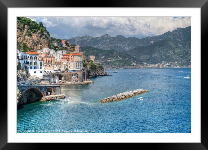 Amalfi Italy Framed Mounted Print by Diana Mower