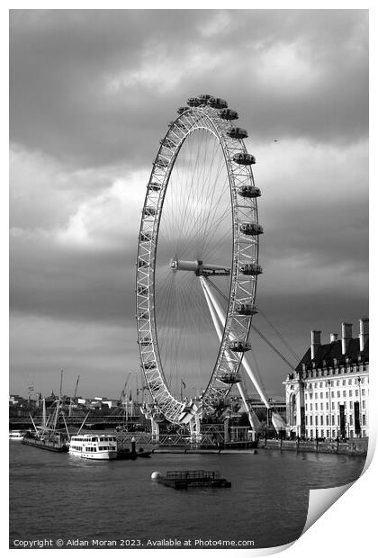 London's Iconic Ferris Wheel Print by Aidan Moran