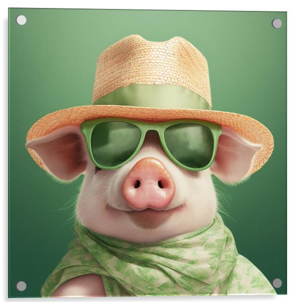 Summertime Piggy Acrylic by Picture Wizard