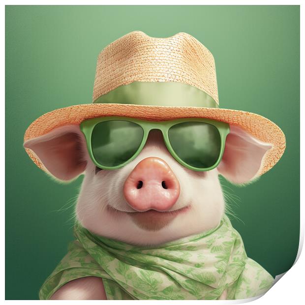 Summertime Piggy Print by Picture Wizard