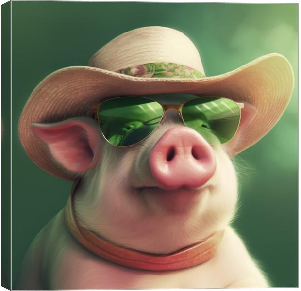 Summertime Pig Canvas Print by Picture Wizard