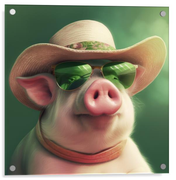 Summertime Pig Acrylic by Picture Wizard