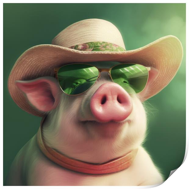 Summertime Pig Print by Picture Wizard