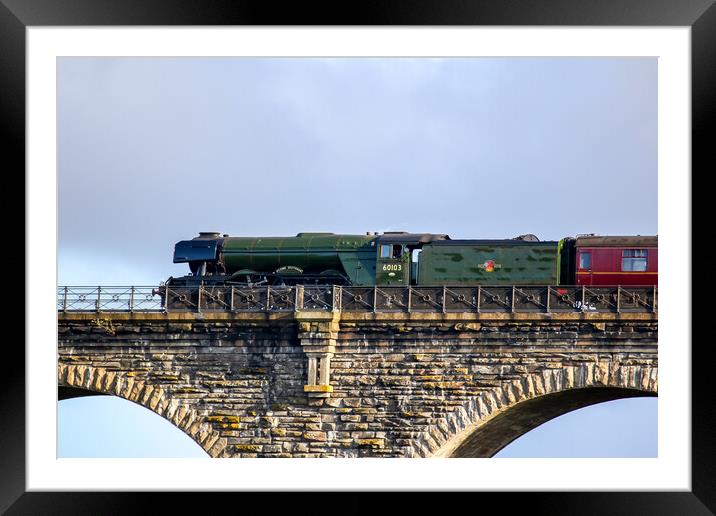 Flying Scotsman on Liskeard Viaduct Framed Mounted Print by Oxon Images