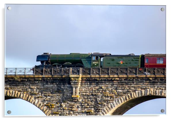 Flying Scotsman on Liskeard Viaduct Acrylic by Oxon Images