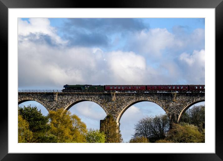 Flying Scotsman over Liskeard viaduct Framed Mounted Print by Oxon Images